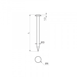 Klinec lepenkový šošovková hlava 6 mm