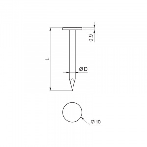 Klinec lepenkový s hlavou 10 mm